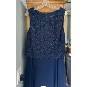 Dress semi formal- navy blue SZ 14  midi sequin flowy
